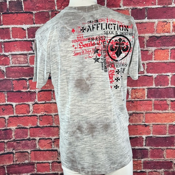 Affliction Men's Short Sleeve Graphic T-shirt -Gray/Black -Various Sizes- NWT - Picture 5 of 9